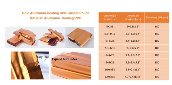 Picture of Gold Aluminum Coating Side Gusset Pouch