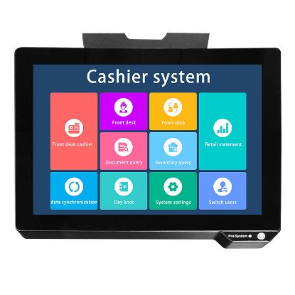 Picture of Fold  POS System Thermal Retail Store Cash Register Keyboard Monitor POS System for Restaurant