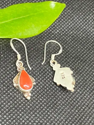 Picture of Pure Silver Earring With Natural Coral /Women/4Gram
