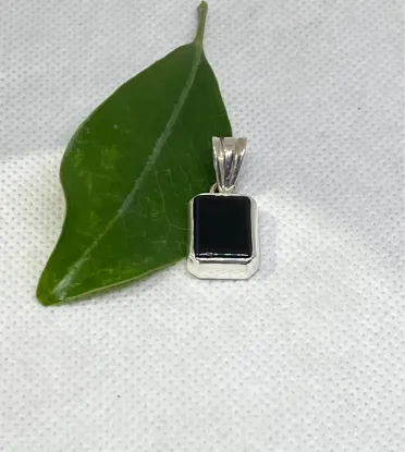 Picture of Pure Silver Pendant With Natural Black Onyx/Men/5 Gram