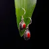Picture of Pure Silver Earring With Natural Coral/Women/5.4 Gram