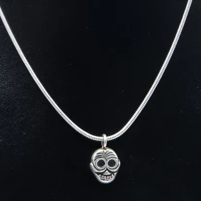 Picture of Pure Silver Skull Design Necklace For Men / 11.5 Gram