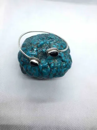 Picture of Pure Silver Bracelet With Natural Onyx/9 gram