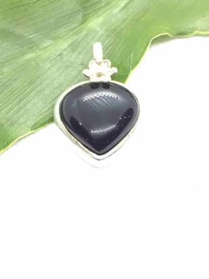 Picture of Pure Silver Natural Black Onyx Pendent/ 8.36 Gram