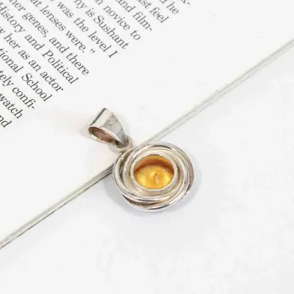 Picture of Pure silver pendent with natural Golden Topaz/6.16gram