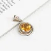 Picture of Pure silver pendent with natural Golden Topaz/6.16gram