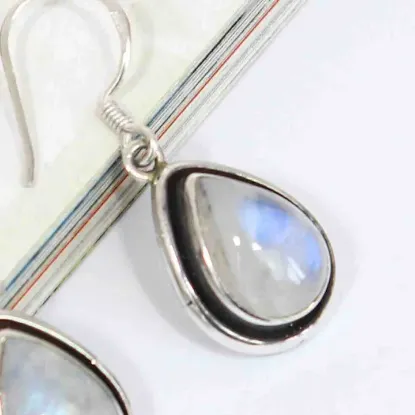 Picture of Pure Silver earring with Natural Moonstone/7.85gm