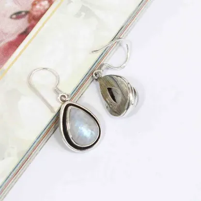 Picture of Pure Silver earring with Natural Moonstone/7.85gm