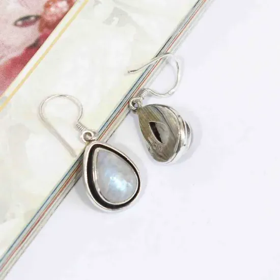 Picture of Pure Silver earring with Natural Moonstone/7.85gm
