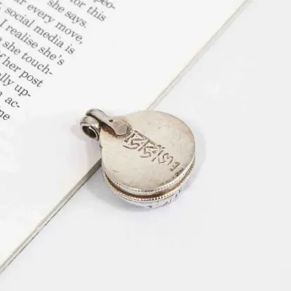 Picture of Pure Silver Box Pendant With Saraswati Carved/6.9gm