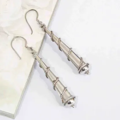 Picture of Pure silver long earring/9 gram