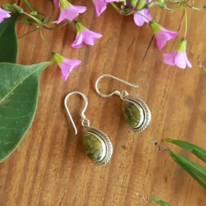 Picture of Pure Silver Earring With Natural Agate / 9.3 Gram