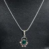 Picture of Pure Silver Necklace With Natural Green Onyx Unisex / 7 Gram
