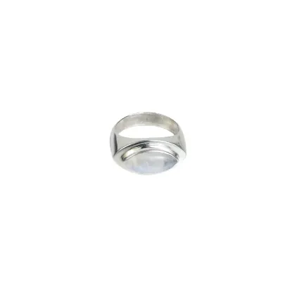 Picture of Pure Silver Ring With Natural Rainbow Moonstone/Men/6.8 Gram