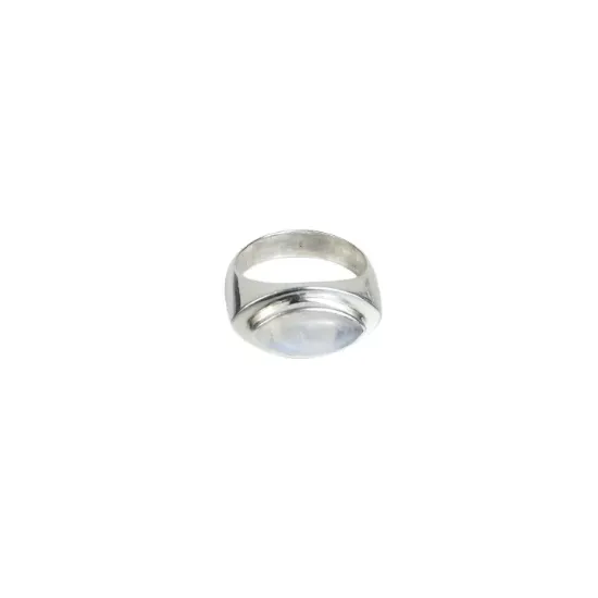 Picture of Pure Silver Ring With Natural Rainbow Moonstone/Men/6.8 Gram