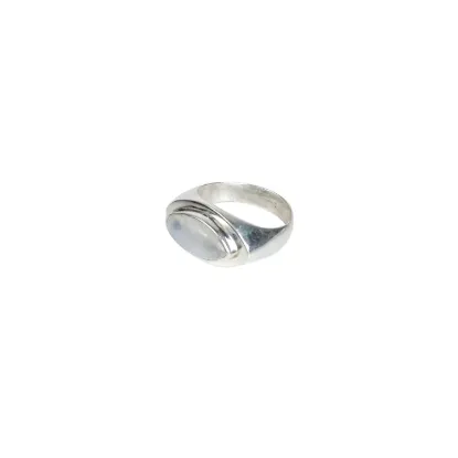 Picture of Pure Silver Ring With Natural Rainbow Moonstone/Men/6.8 Gram
