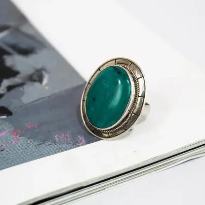 Picture of Turquoise Stoned Pure Silver Ring - Unisex
