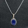 Picture of Pure Silver Necklace With Natural Lapis Lazuli Unisex / 13 Gram