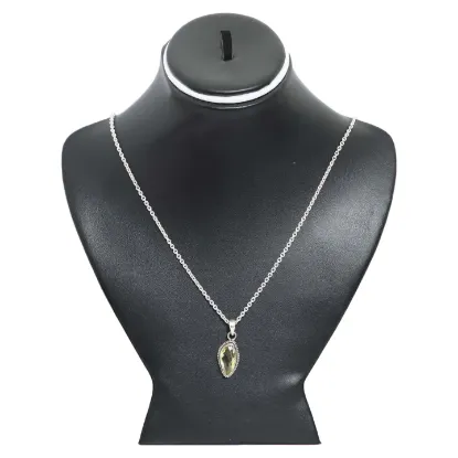 Picture of Pure Silver Necklace With Natural Lemon Topaz Unisex / 14.8 Grams