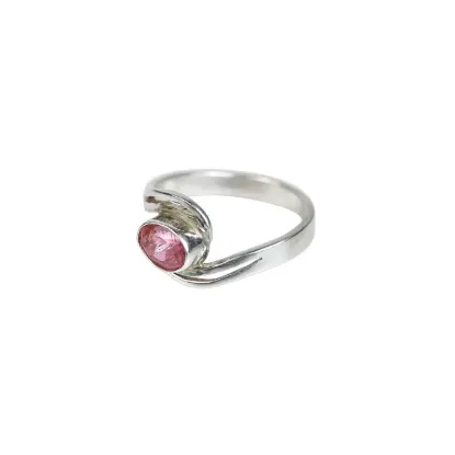 Picture of Pure Silver Ring With Natural Tourmaline/Women/2.9 Gram