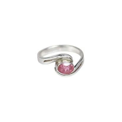 Picture of Pure Silver Ring With Natural Tourmaline/Women/2.9 Gram