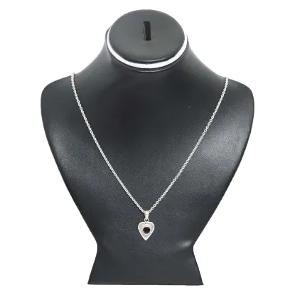 Picture of Pure Silver Necklace With Natural Garnet Unisex / 14 Gram