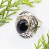 Picture of Pure Silver Ring With Natural Black Onyx/Women/11.6 Gram