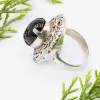 Picture of Pure Silver Ring With Natural Black Onyx/Women/11.6 Gram