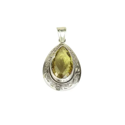 Picture of Pure Silver Pendant With Natural Smokey Topaz/Women/16 Gram