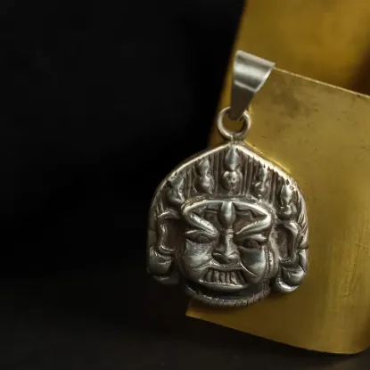 Picture of Pure Silver Bhairab Design Pendant/Unisex/2 Gram