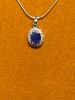 Picture of Pure Silver Necklace With Natural Blue Sapphire With Zircon/Women//4.8 Gram