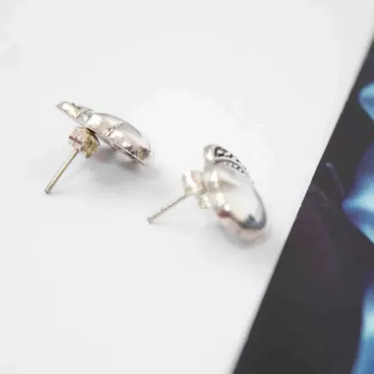 Picture of Pure Silver Valentine Stud With Natural Marcasite