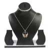 Picture of Maroon Garnet Stone Pure Silver Butterfly Necklace For Women-14.14 G