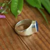 Picture of Pure Silver Natural Blue Sapphire Ring For Men / 6.2 Gram