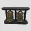 Picture of Two Wheel Prayer Wheel Or Mane With Wooden Frame Wall Hanging Or Table Decor ( 5 x 8) "
