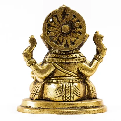 Picture of Saru Handicraft / Lord Ganesh Statue / Golden Small Lord Ganesh Statue / Brass / Murti