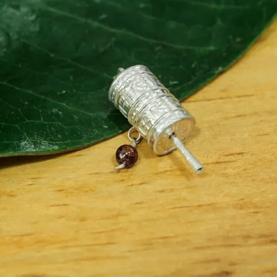 Picture of Pure Silver Prayer Wheel Design Pendant For Women-0.88G