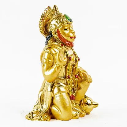 Picture of Saru Handicraft / Lord Hanuman Statue / Golden Lord Hanuman Statue / Brass / Murti