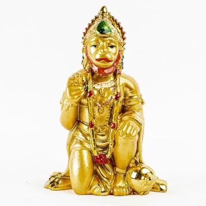 Picture of Saru Handicraft / Lord Hanuman Statue / Golden Lord Hanuman Statue / Brass / Murti