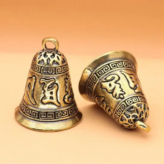 Picture of Creative Chinese Style Heart Meridian Bell Electroplating Handicraft Wind Bell Key Pendant DIY Car Bell Accessories Keychain