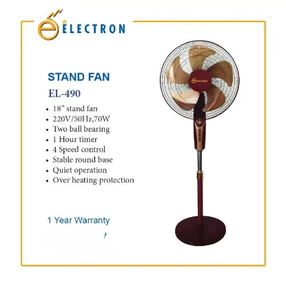 Picture of Electron 18 Inch Metal Blade Stand Fan with Timer (ELSF-490)