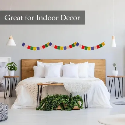 Picture of 35 Feet Lungta Prayer Flags for Room Home Office Cafe Restaurant Outdoor Decoration, Buddhist Flags