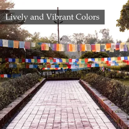 Picture of 35 Feet Lungta Prayer Flags for Room Home Office Cafe Restaurant Outdoor Decoration, Buddhist Flags