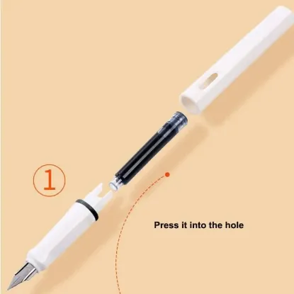 Picture of Pack of 100 Universal Ink Cartridges for Refilling, Standard Cartridges for Fountain Pens, Bore Diameter, Refill Fountain Pen Ink Cartridges (Blue Cartridges)