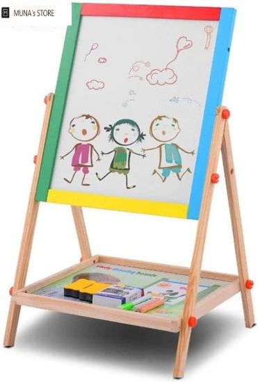 Picture of 2 IN 1 WOODEN WRITING BOARD WITH CHAWK DUSTER AND MARKER