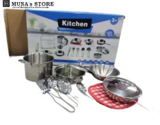 Picture of Steel Stainless Kitchen Set With Accessories Toys For Girls