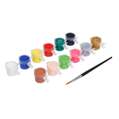 Picture of Doms Tempera Water Color | 12 Shades | Gold & Silver Included | Bright & Smooth Painting With Free Brush