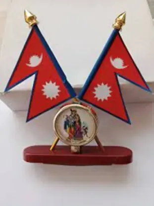 Picture of Unbreakable Nepal Flag With Radha Krishna, Table Decor, Official Nepali Flag