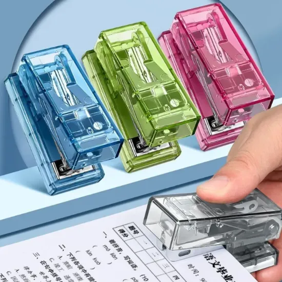 Picture of Office Bookbinding Supplies Mini Mini Stapler with 1000 Staples Multifunction Office Binding Tools Transparent Durable Paper Binder Set Paper Binding
