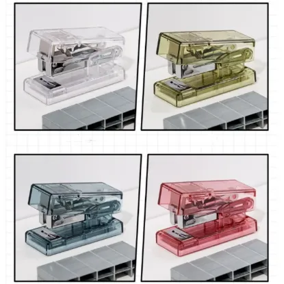 Picture of Office Bookbinding Supplies Mini Mini Stapler with 1000 Staples Multifunction Office Binding Tools Transparent Durable Paper Binder Set Paper Binding
